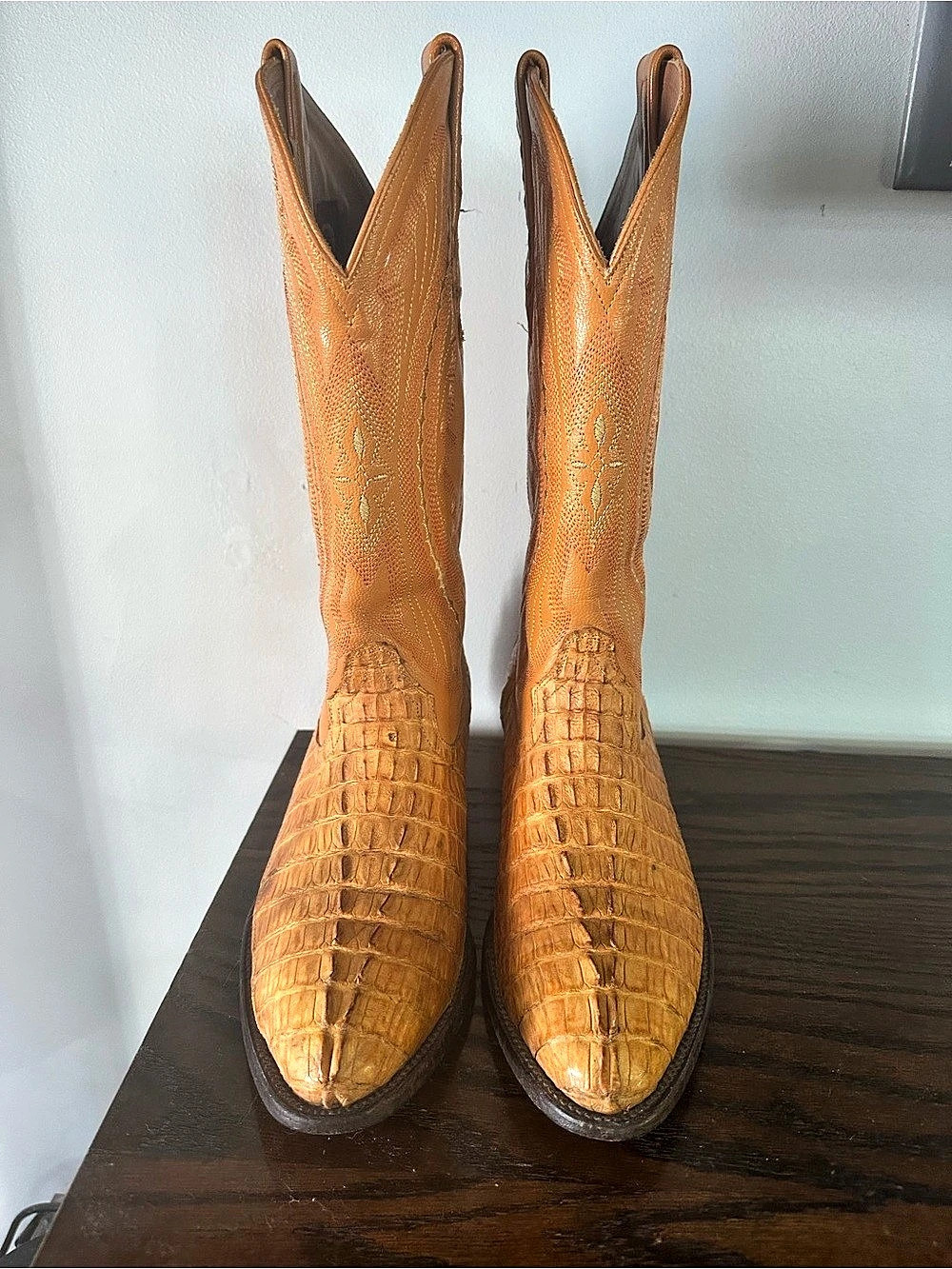 Ferrini genuine Caiman Western Cowboy Boots exotic